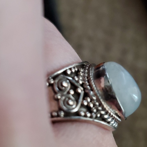 Sterling  🌈 rainbow  moon stone ring - Picture 6 of 6